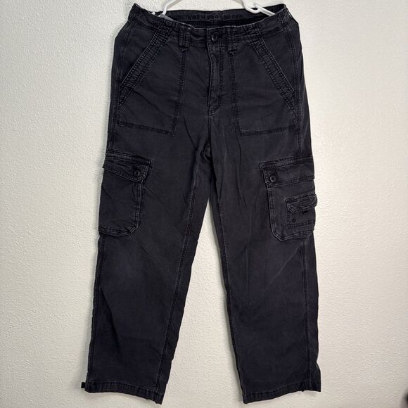 American Eagle Cargo Pants Size 6 Regular Dark Gray Utility Pockets Jogger Style - Picture 1 of 7